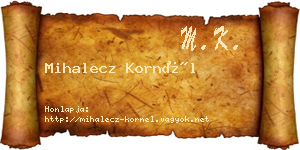 Mihalecz Kornél névjegykártya