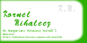 kornel mihalecz business card